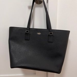 Kate Spade black leather tote bag